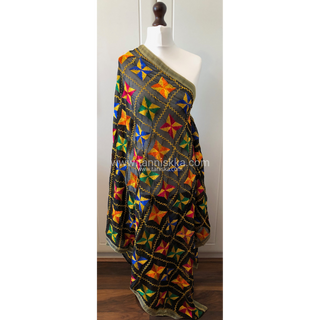 The Midnight Star Bloom Phulkari Dupatta