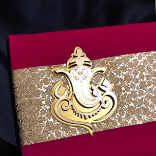 Ganesha Hot Pink Shagun Money Envelope - Single Envelope