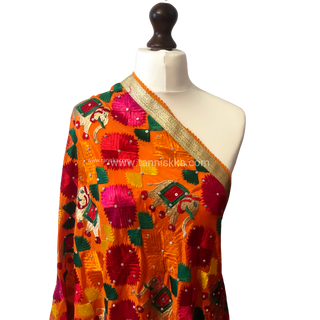 The Rajwadi Hathi Phulkari Dupatta
