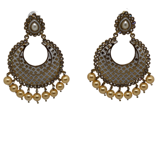 MISHCA Meenakari Earrings - Pearl White