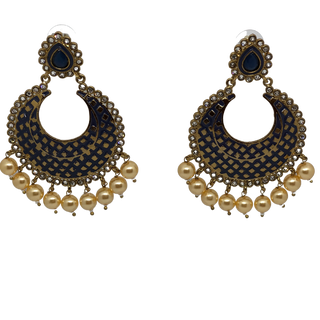 MISHCA Meenakari Earrings - Blueish Grey