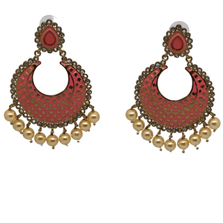 MISHCA Meenakari Earrings - Peachy Coral