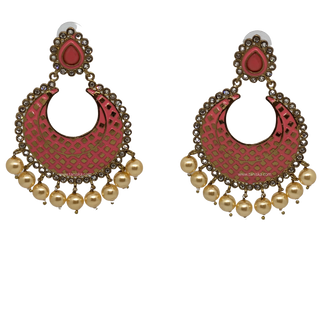 MISHCA Meenakari Earrings - Peachy Coral
