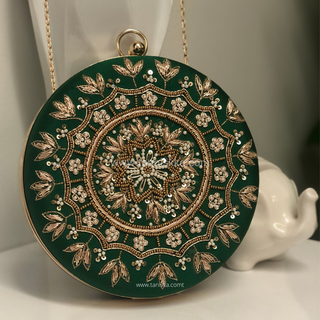 The Emerald Mandala Clutch Bag
