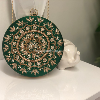 The Emerald Mandala Clutch Bag