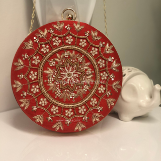 The Ruby Mandala Clutch Bag