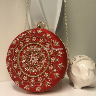 The Ruby Mandala Clutch Bag