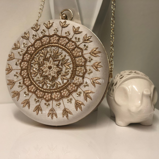The Pure White Mandala Clutch Bag