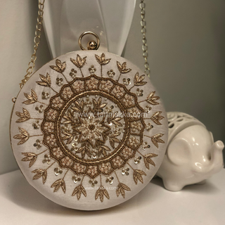 The Pure White Mandala Clutch Bag