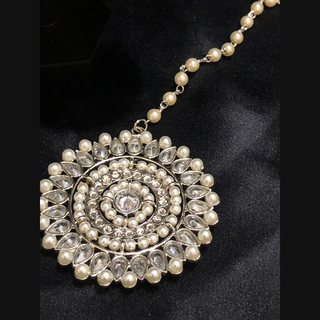 Antique Silver Earring & Tikka Set