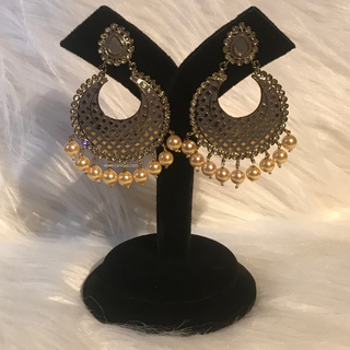 MISHCA Meenakari Earrings - Grey