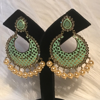 MISHCA Meenakari Earrings - Mint