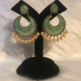 MISHCA Meenakari Earrings - Mint