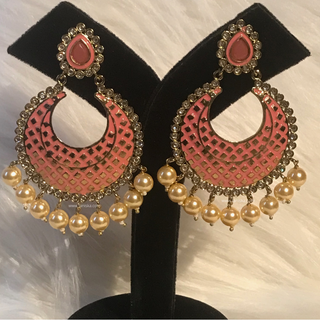 MISHCA Meenakari Earrings - Peachy Coral