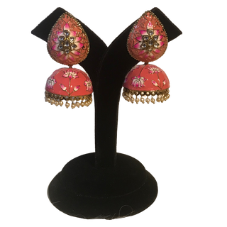 DEEPIKA Meenakari (Hand Painted) Jhumki - Peachy Pink