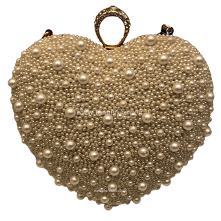 The Pearly White Heart Clutch Bag (Limited Edition)