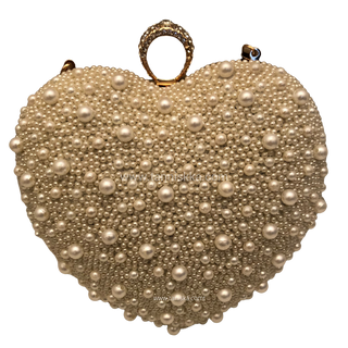 The Pearly White Heart Clutch Bag (Limited Edition)